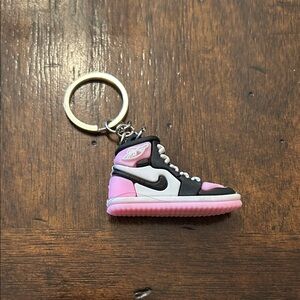 Nike Pink and Black Sneaker Keychain